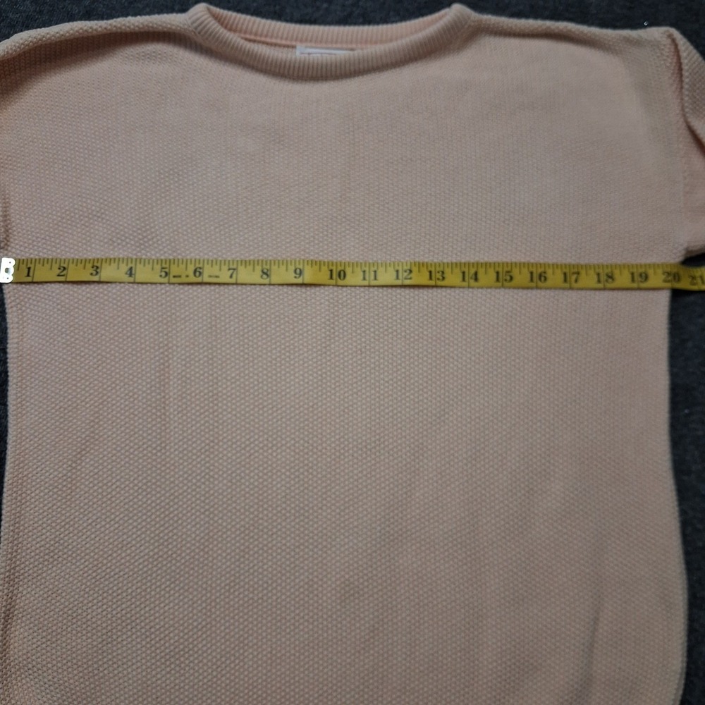 Talbots Vintage Preppy Peach Popcorn Knit Crewneck Sweater Drop Shoulder Pastel - Picture 5 of 12